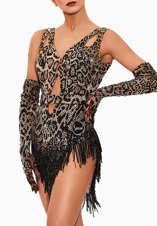 Cheetah Latin Dress SS-L22014