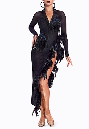 Midnight Raven Latin Dress SS-L23012