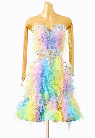 Rainbow Kitty Latin Dress SS-L23004