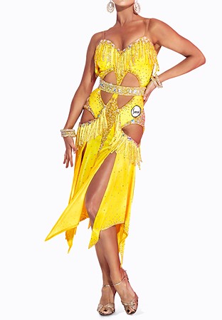 Sliced Saffron Latin Dress SS-L23010