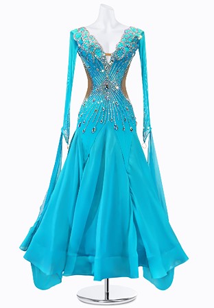Scalloped Crystal Ballroom Gown PR-B220033