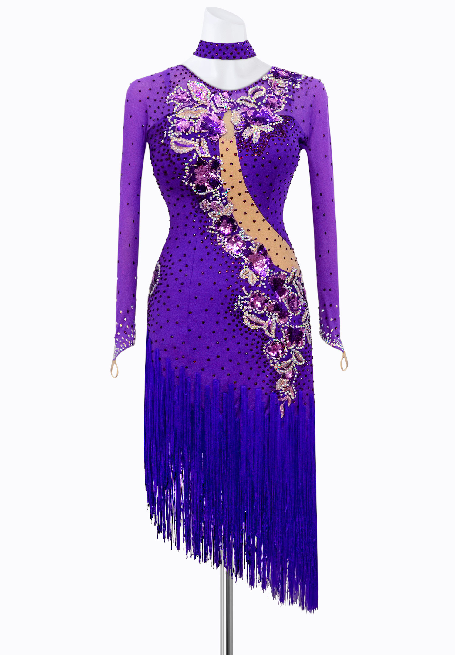 Sequin Flower Latin Dress JT-L2075