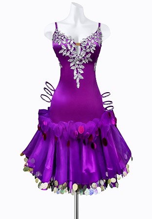 Sequin Leaf Latin Dress AM-L3602