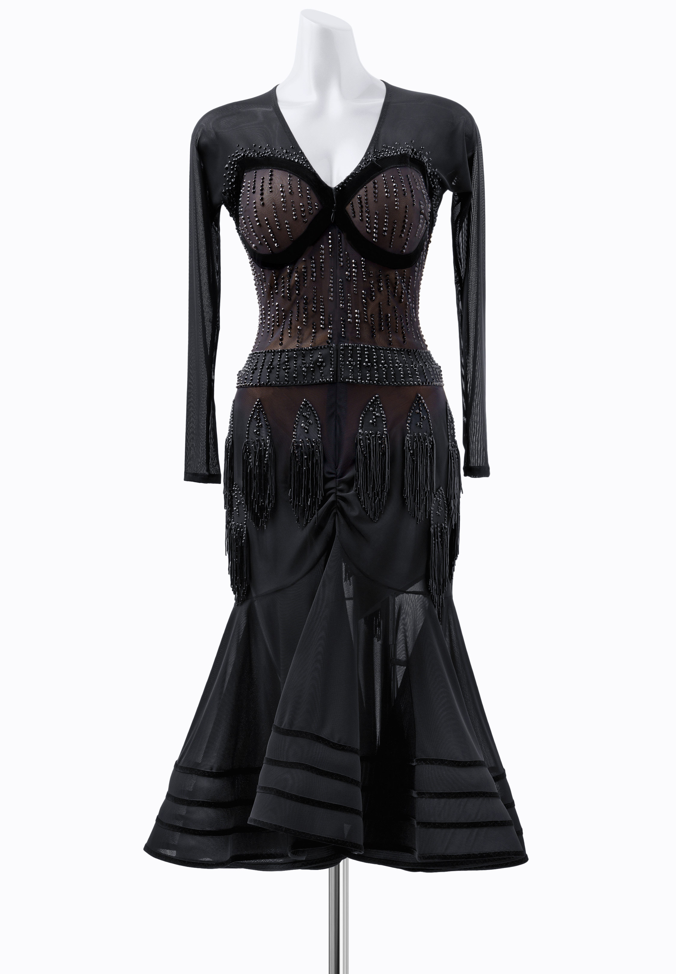 Sheer Midnight Latin Dress PR-L225238