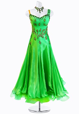 Shimmering Leaf Ballroom Gown AMB3013-A