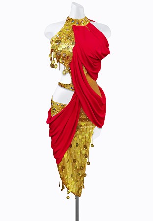 Shimmering Ombre Latin Dress AML3413