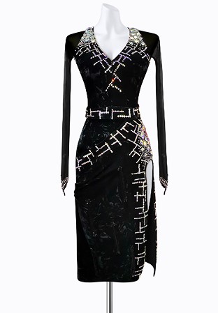 Shimmering Velvet Latin Dress AML3515