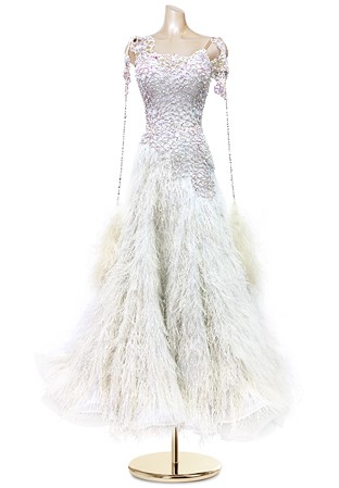 Shinning Pearl Furry Ballroom Competition Dress PCWB18025