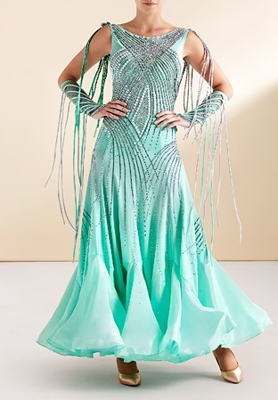 Splendid Pearl Bodice Ballroom Dance Gown BSMD-039