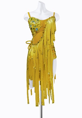Strappy Metallic Latin Dress AM-L3322