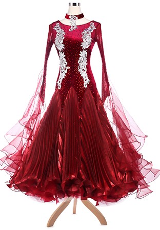 Superb Beaded Flowing Pleated Ballroom Competition Dress VN-A5193