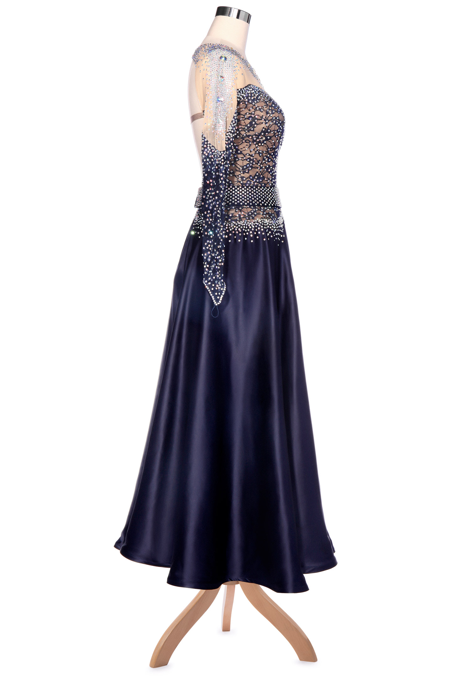 Royal Blue Lace & Satin African American Prom Dress - Promfy