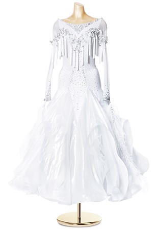 Swingy Tassel Pearled Ballroom Dress PCWB19053