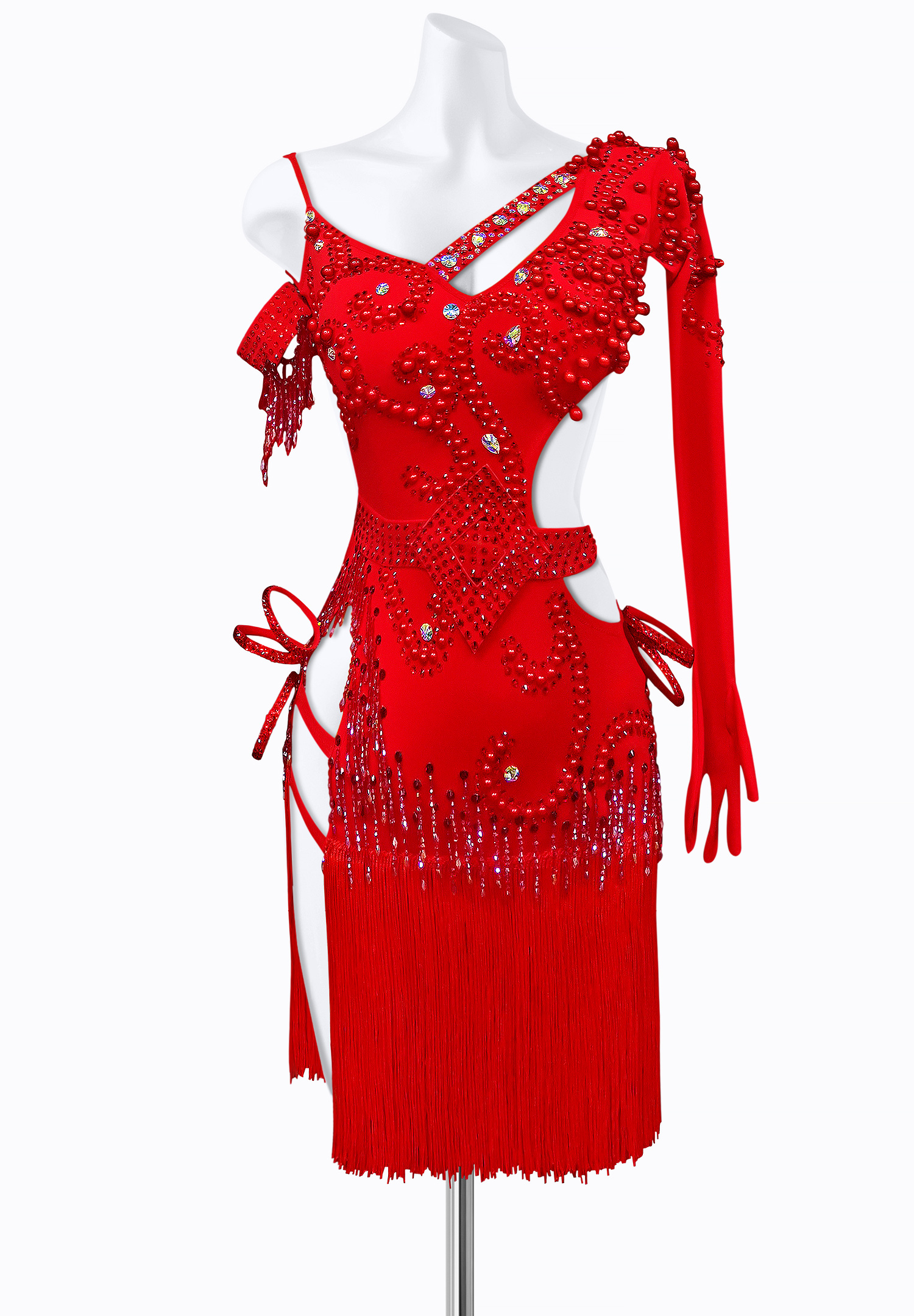 Swirling Pearl Latin Dress AM-L3547