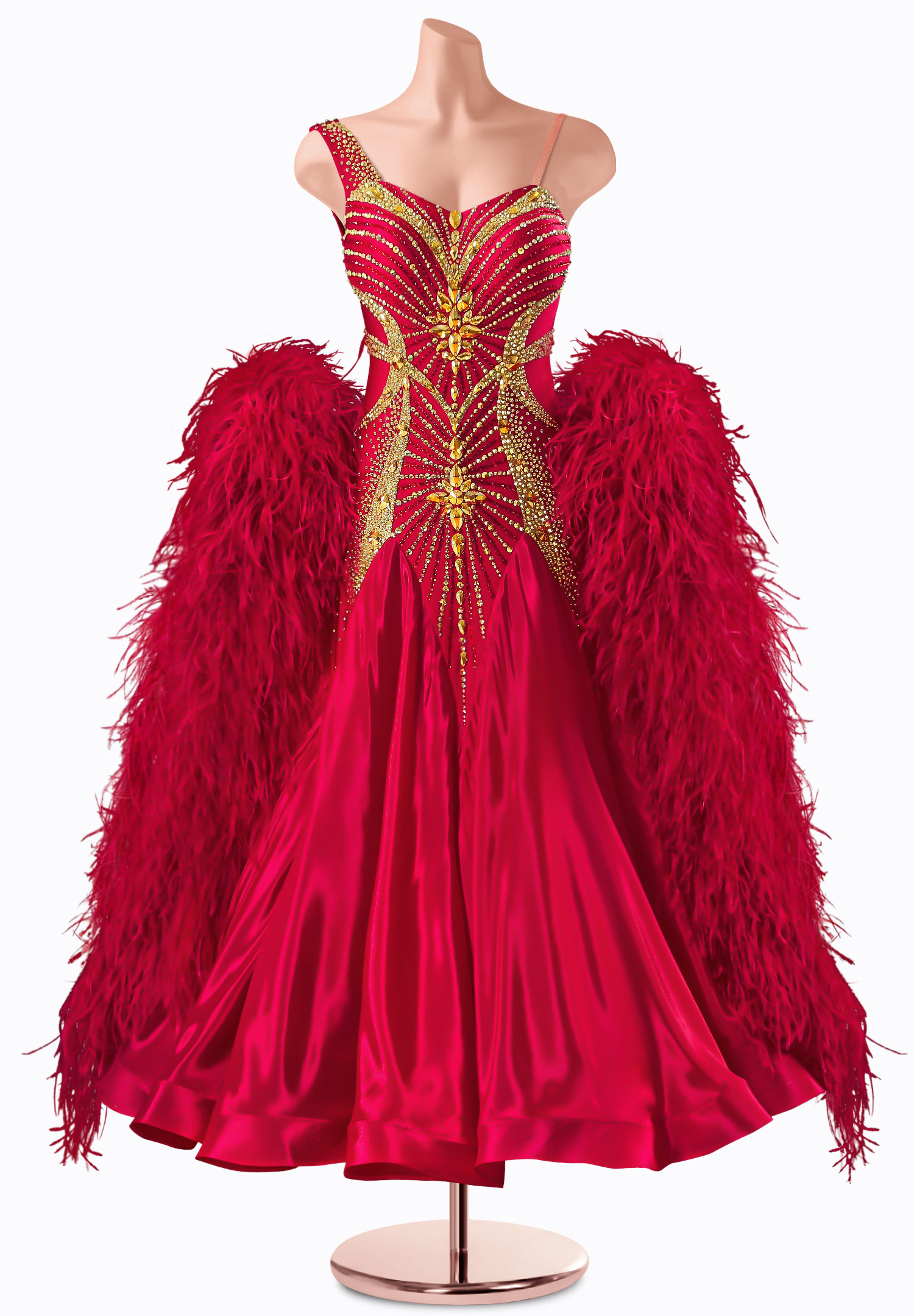 Crimson Wave Ballroom Gown TID-BM1141