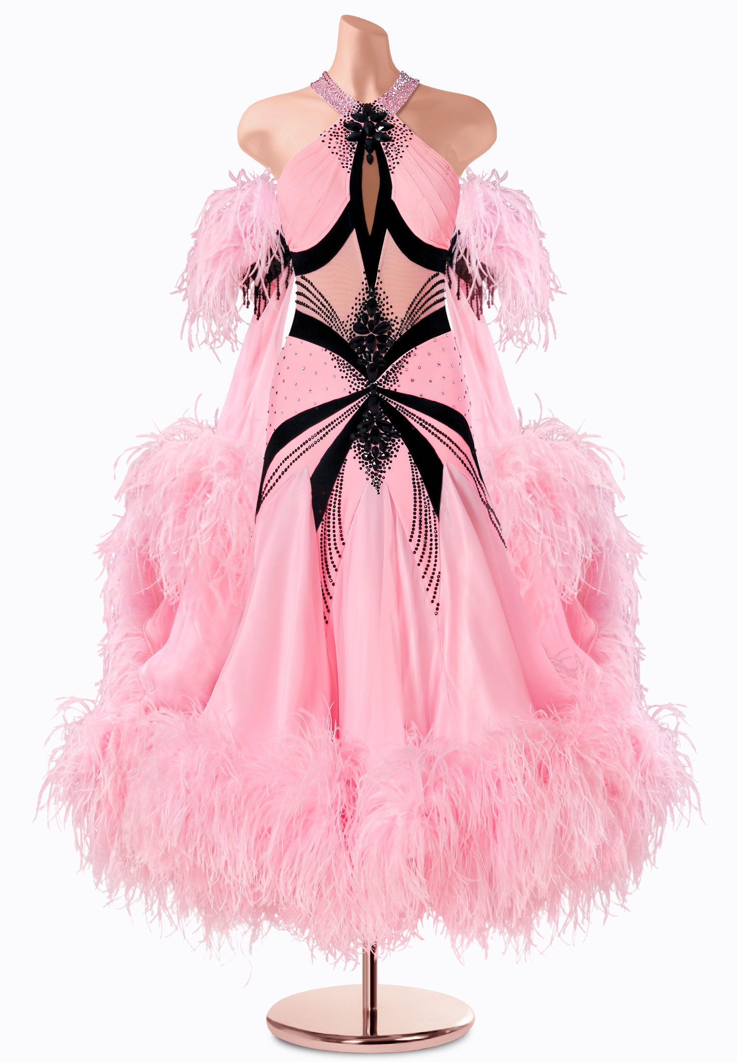 Domino Feather Ballroom Gown TID-BM1152