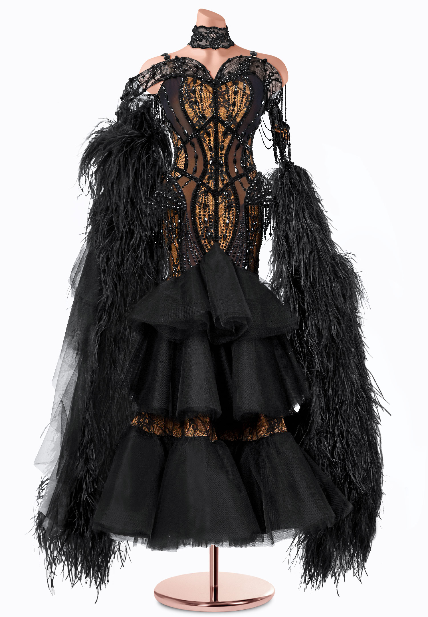 Onyx Widow Ballroom Gown TID-BM1297
