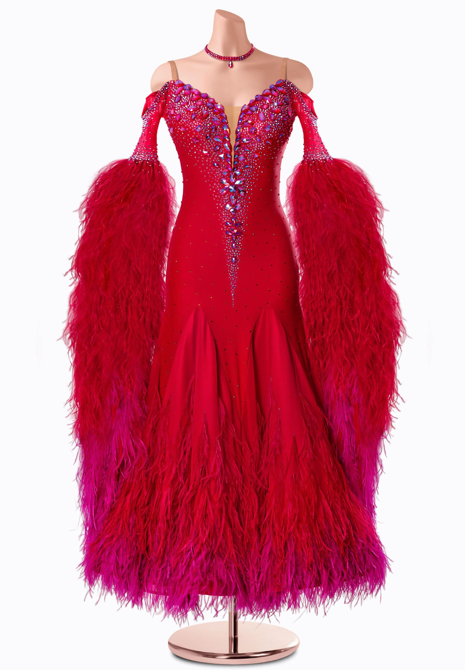 Crimson Majesty Ballroom Gown TID-BM1314