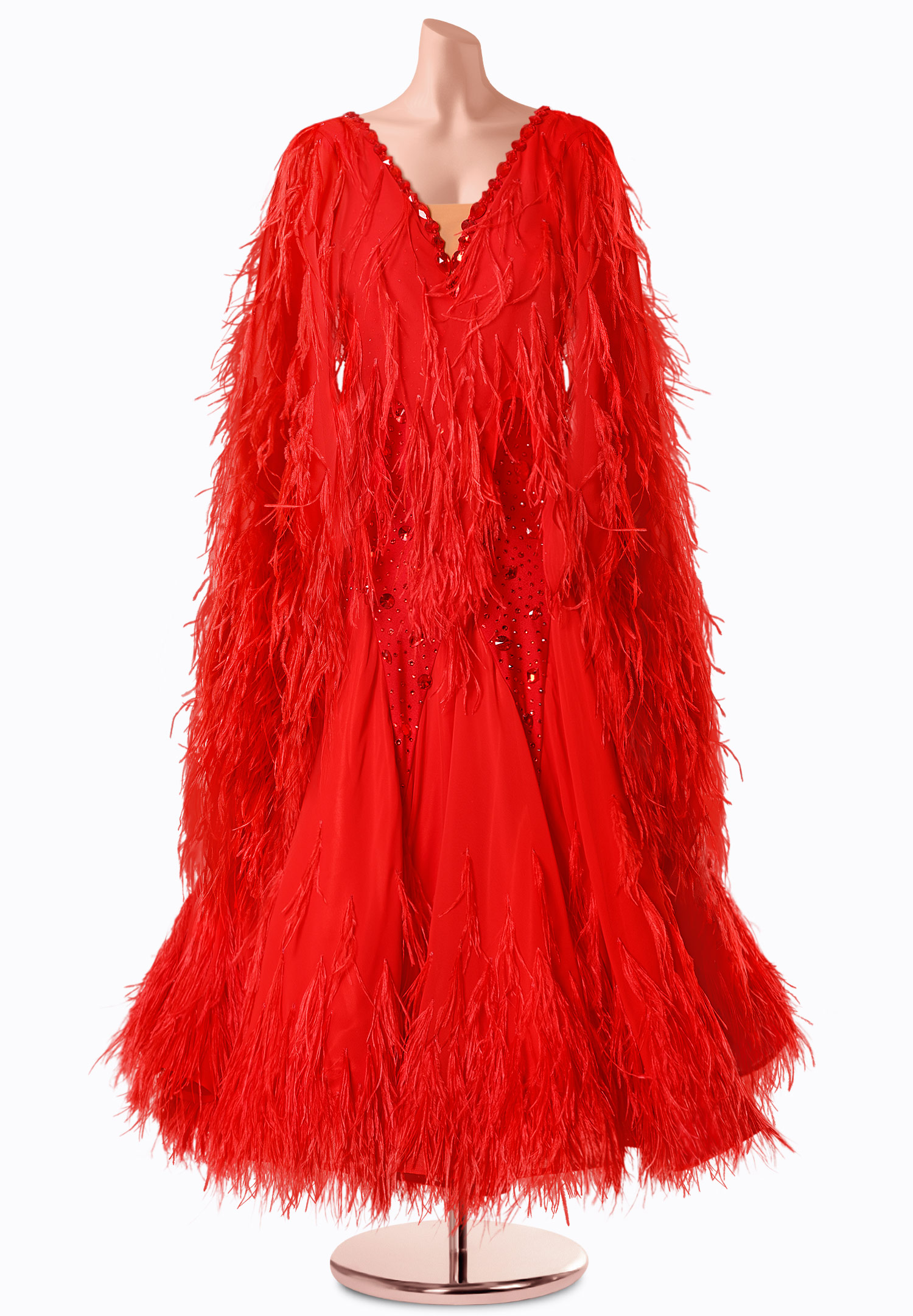 Flaming Crimson Ballroom Gown TID-BM1337