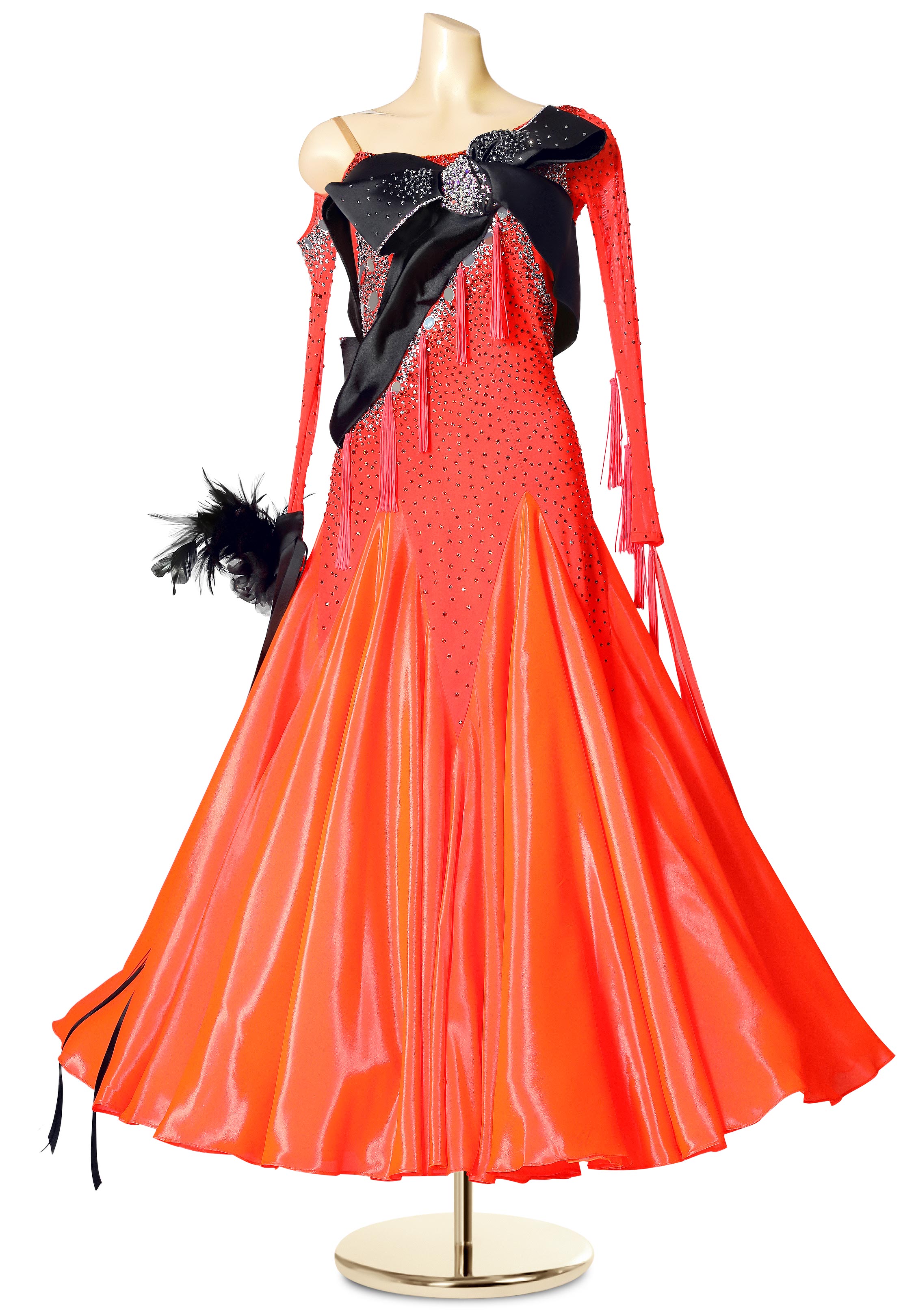 Tasseled Crystal Bow Ballroom Gown PC-WB19090