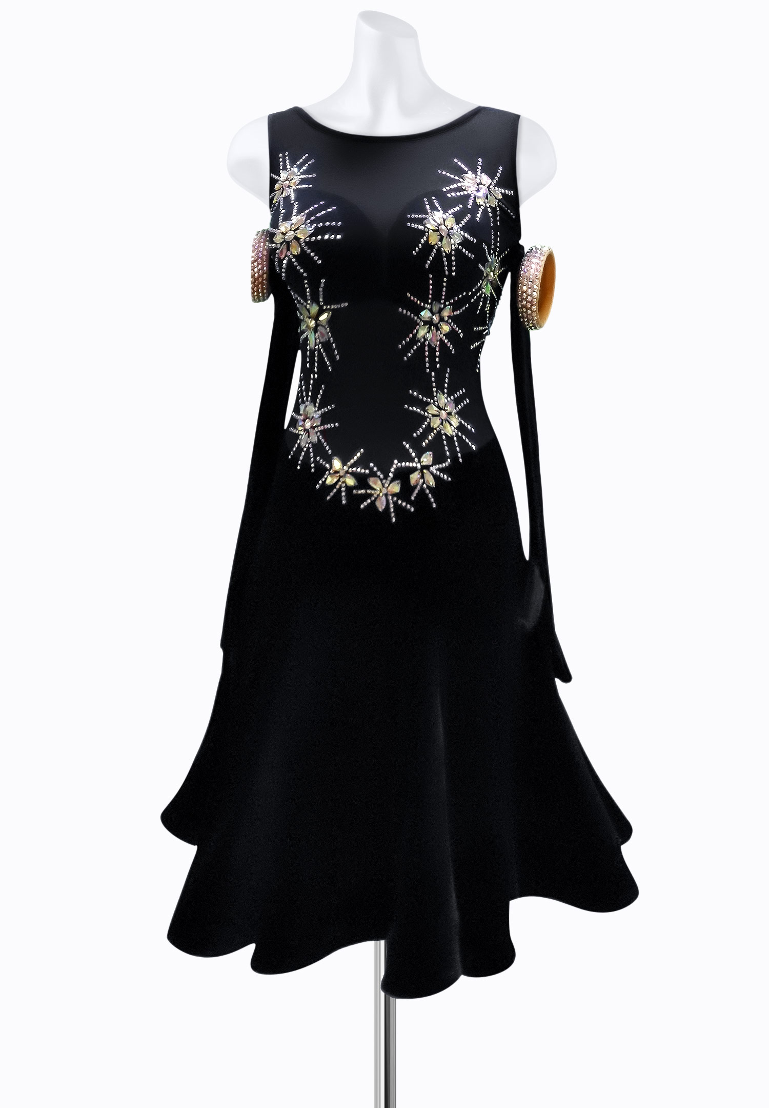 Teardrop Crystal Latin Dress AM-L3232