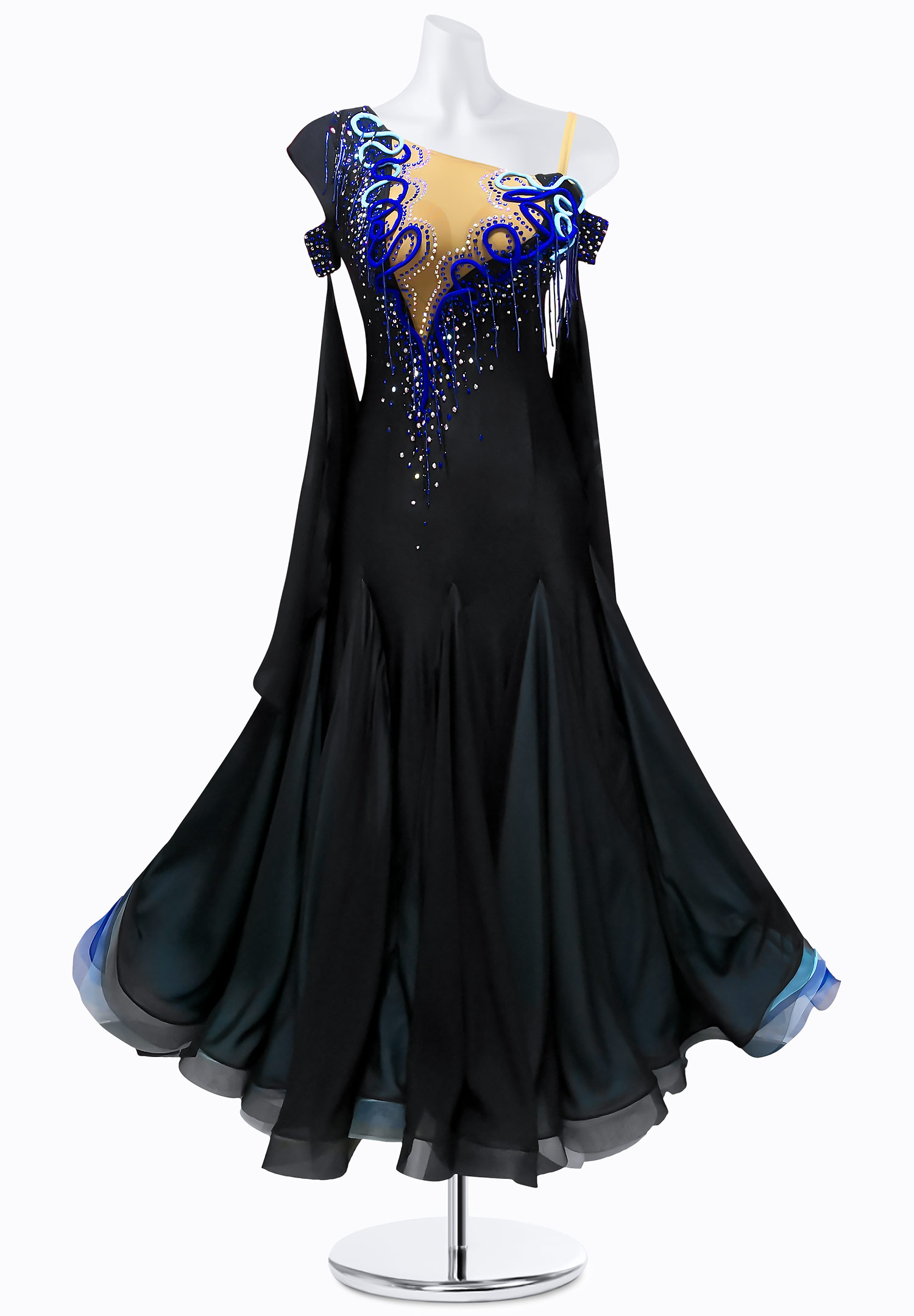 Tranquil Fringe Ballroom Gown AM-B3125