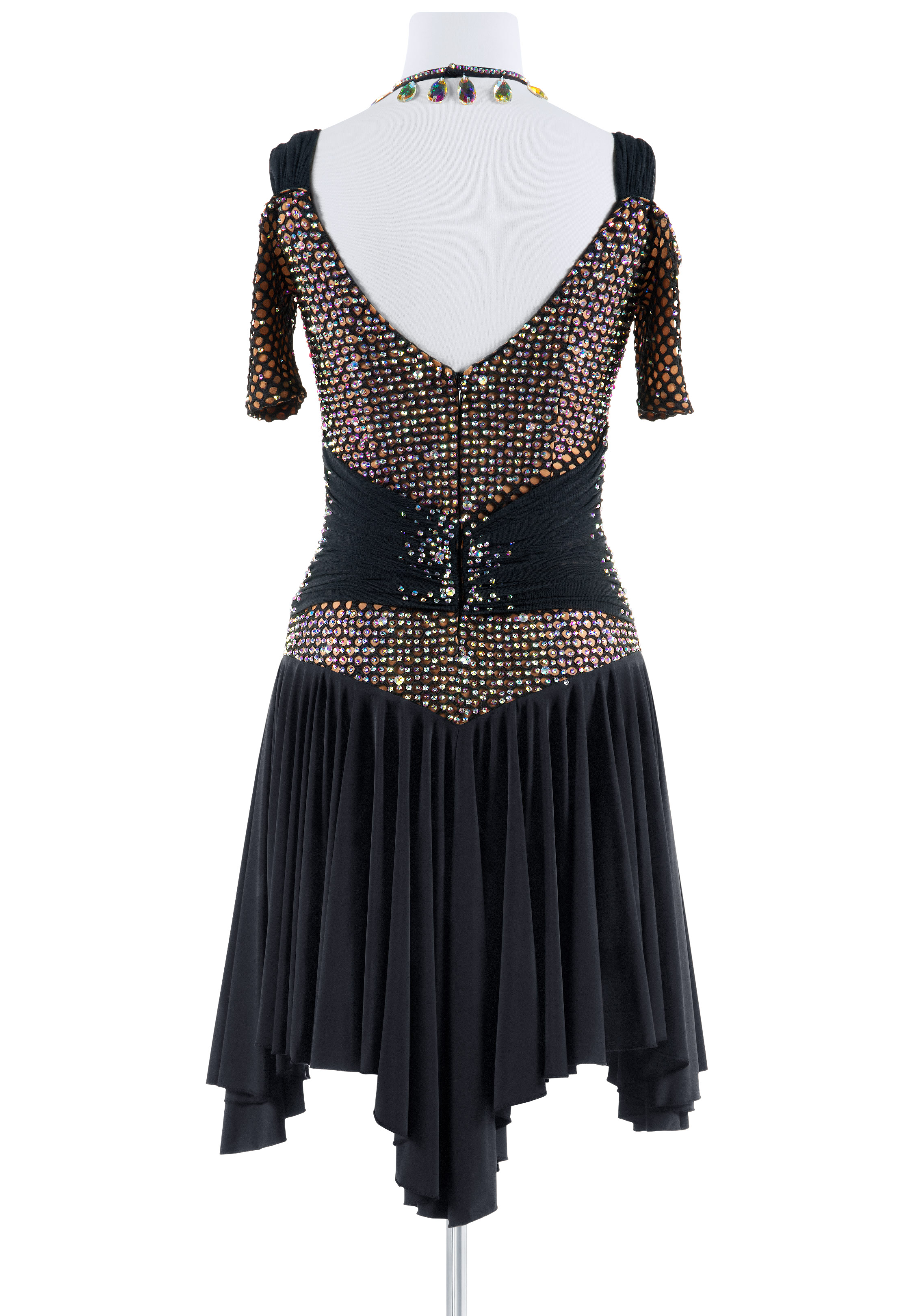 Truffle Chocolate Netting Latin Rhythm Gown L5330 International Latin