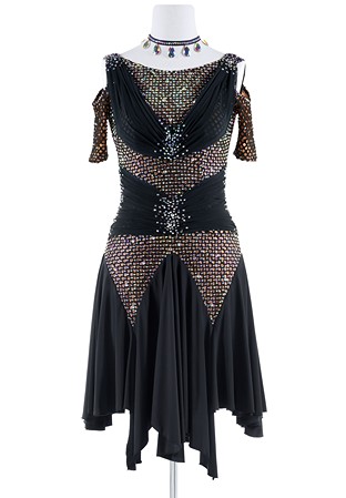 Truffle Chocolate Netting Latin Rhythm Gown VN-L5330