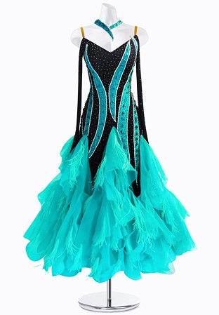 Turquoise Wave Ballroom Gown AMB3002