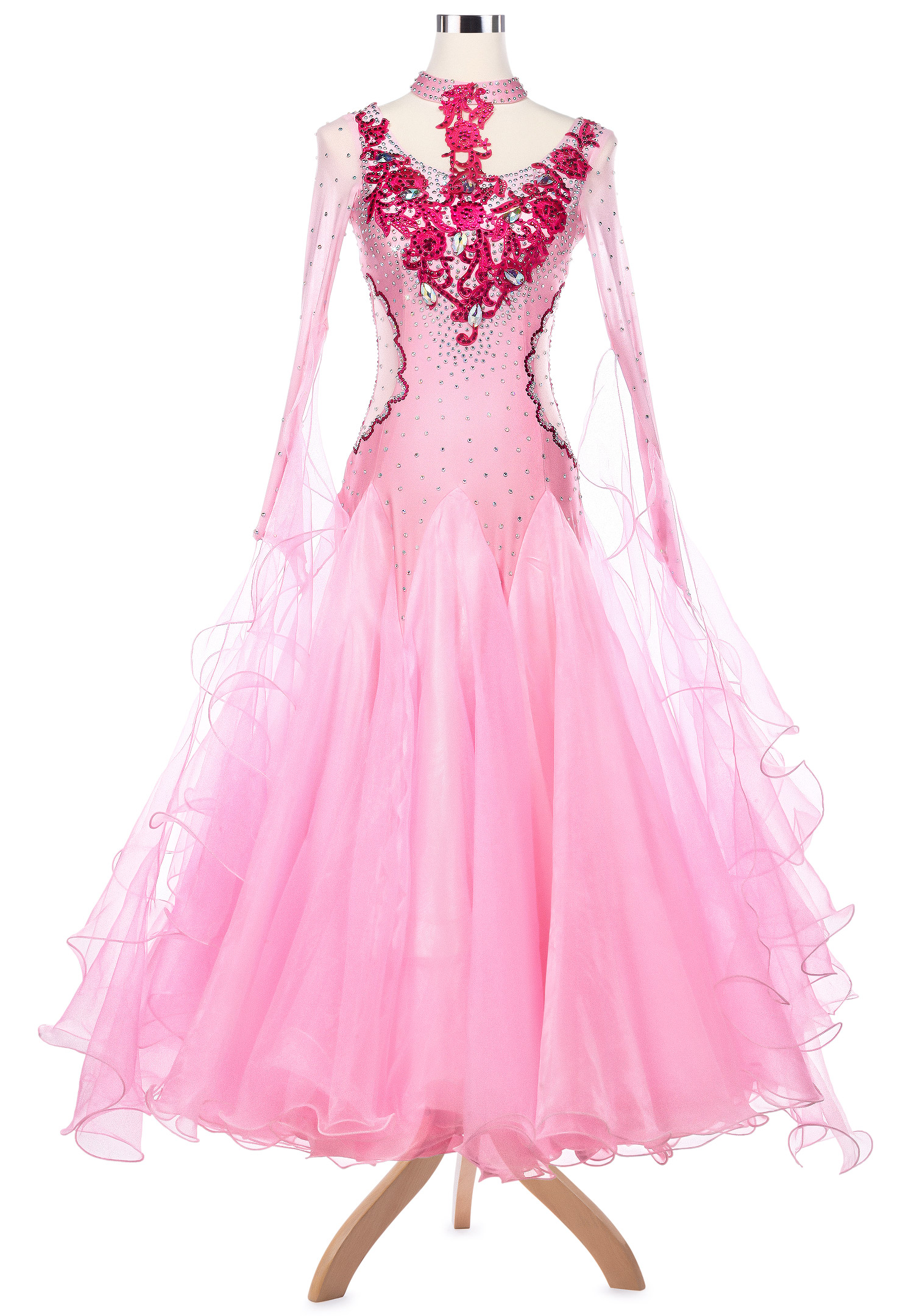 Unique Cut Out Floral Patchwork Ballroom Competition Dress VN-A5122