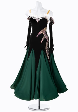 Velvet Frill Ballroom Dress AMB3230