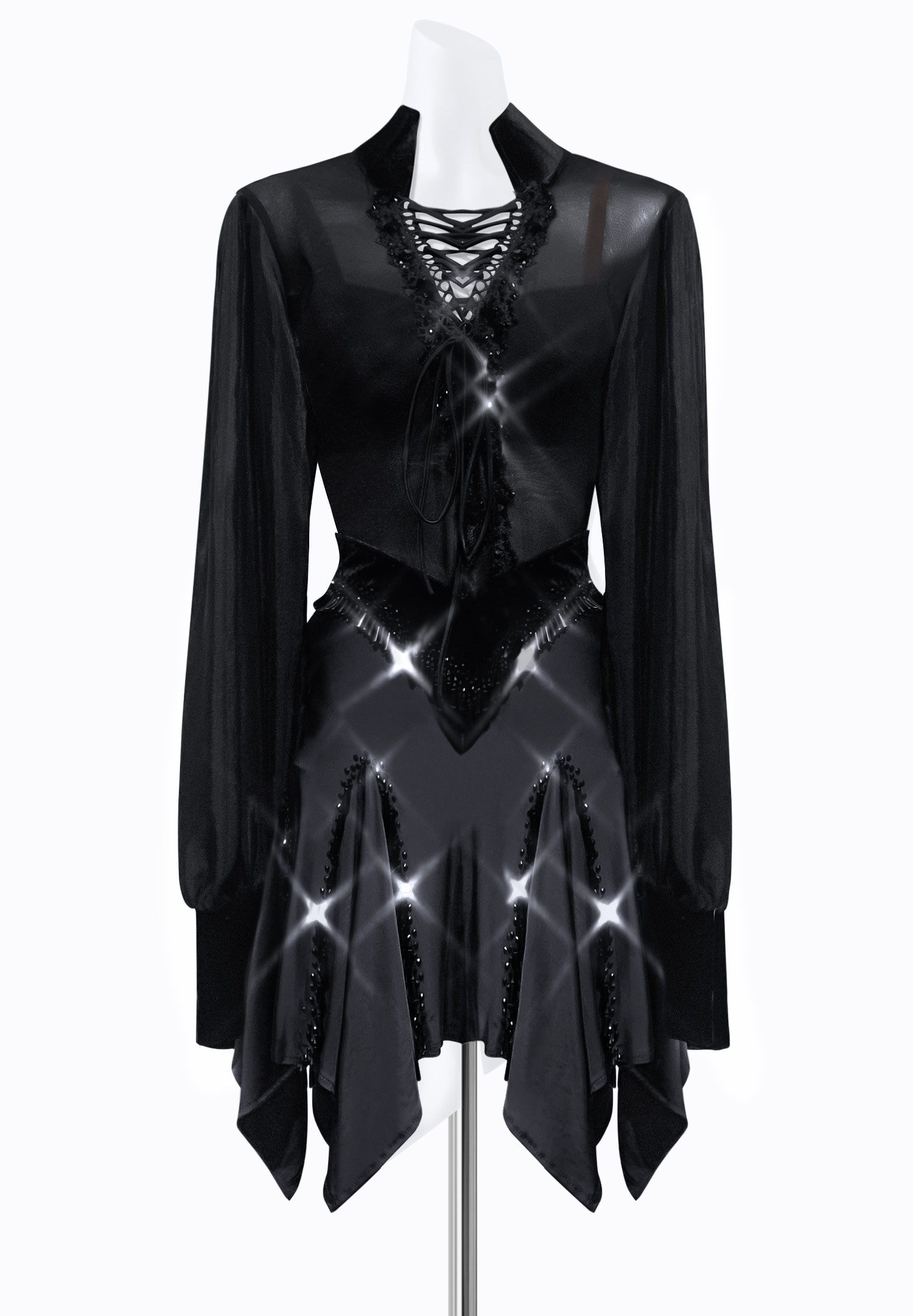 Velvet Neck Latin Dress PR-L215131