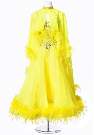Vibrant Cape Ballroom Gown MFB0231