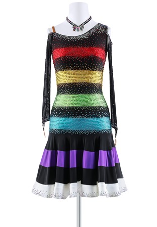 Vibrant Stripes Latin Dress NZR23208