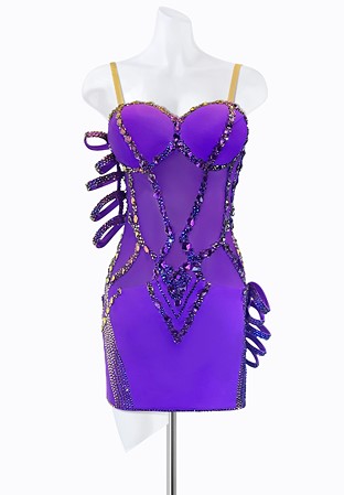 Violet Crystal Latin Dress PR-L225098