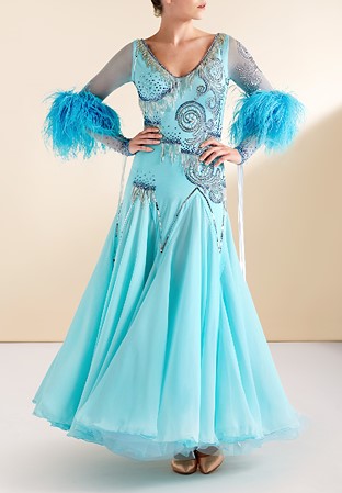 Whimsical Feather Ballroom Gown BBP-010