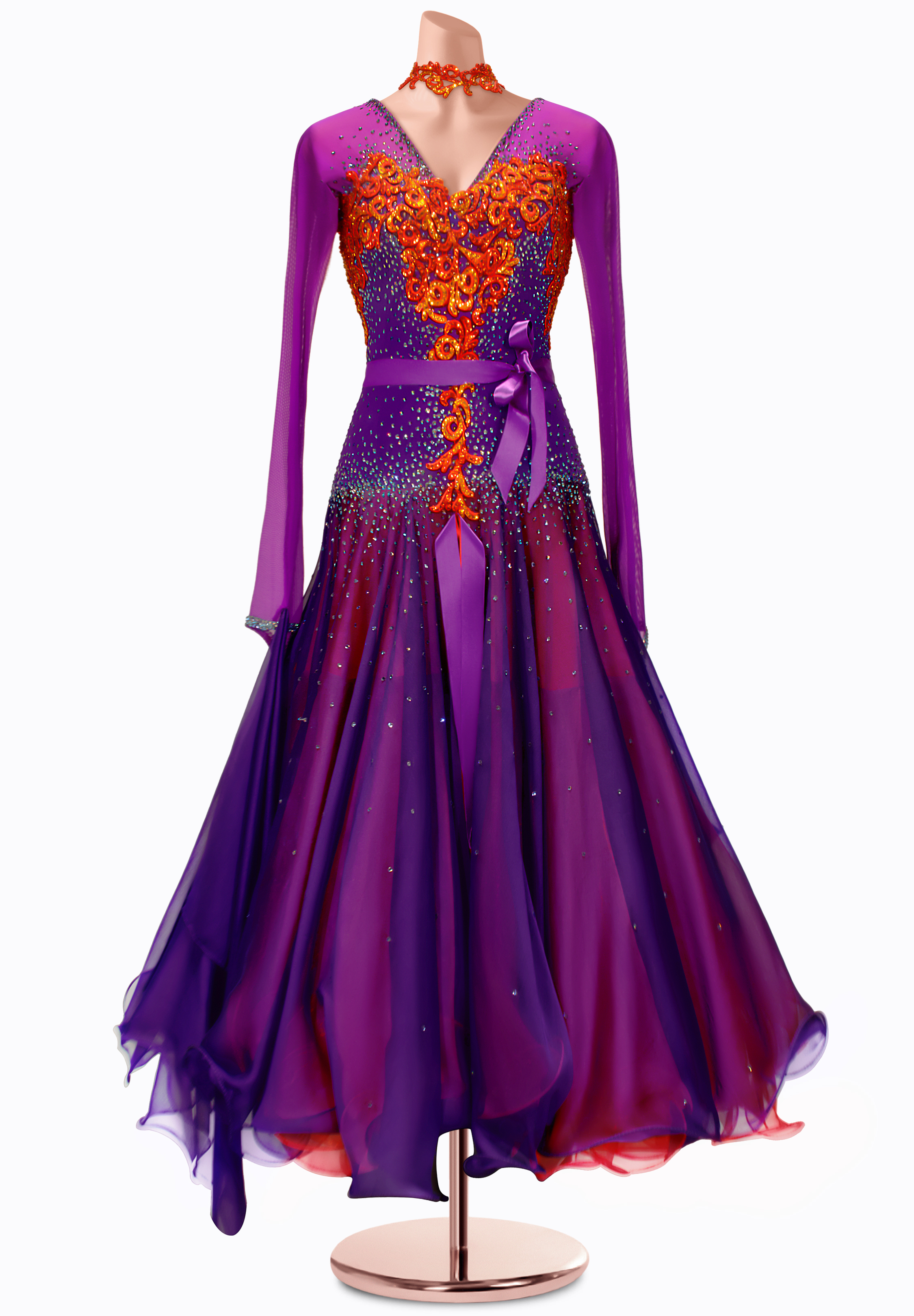 Citrine Flame Ballroom Gown ZA-14S004