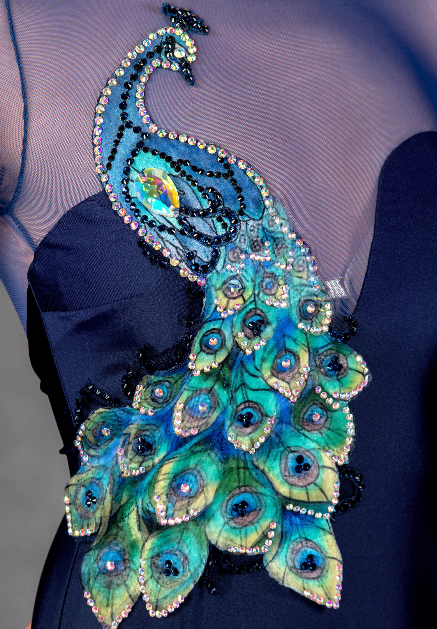 Zazoux Peacock Ballroom Dance Gown Z17S002 | International Ballroom