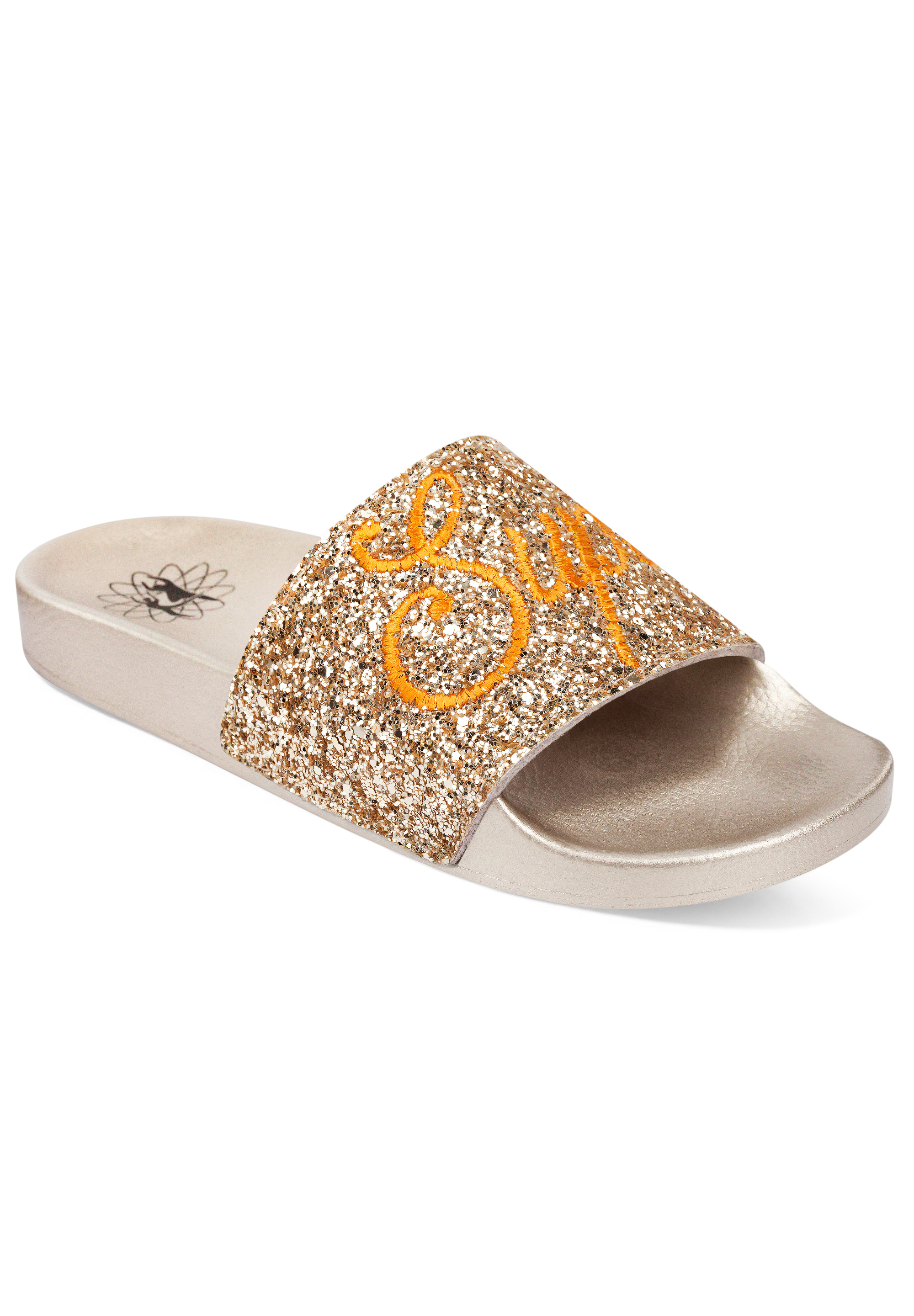 Supadance 7088 Kids Gold Glitter Slides-Gold Glitter