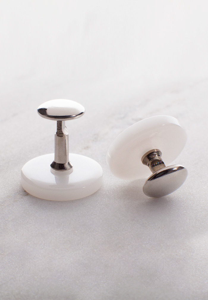 Chrisanne Clover Collar Studs Set-Silver