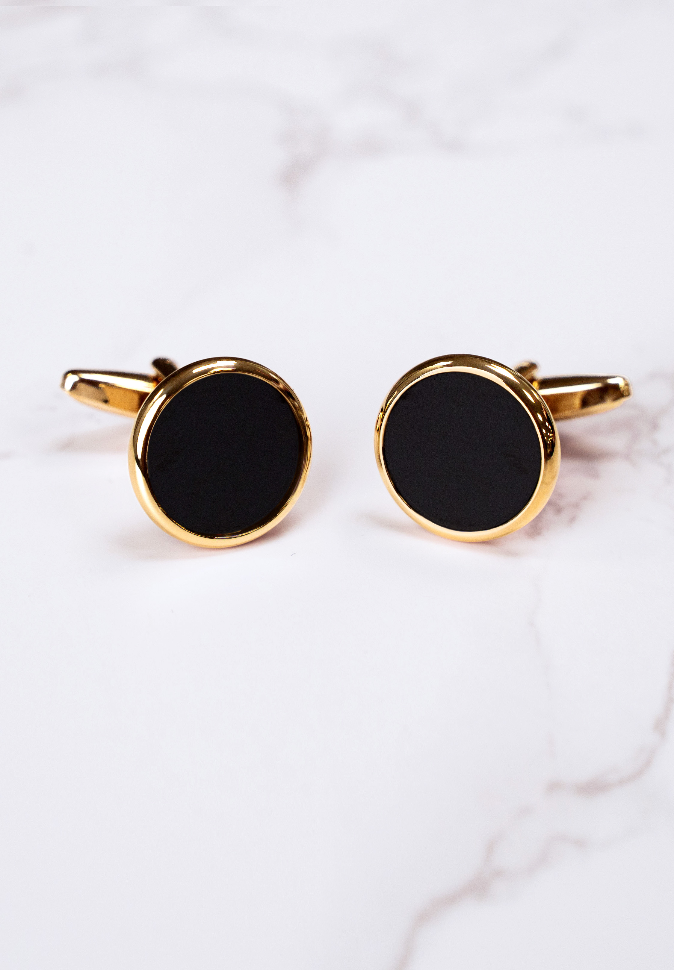 Chrisanne Clover Cufflinks with Gold Trim