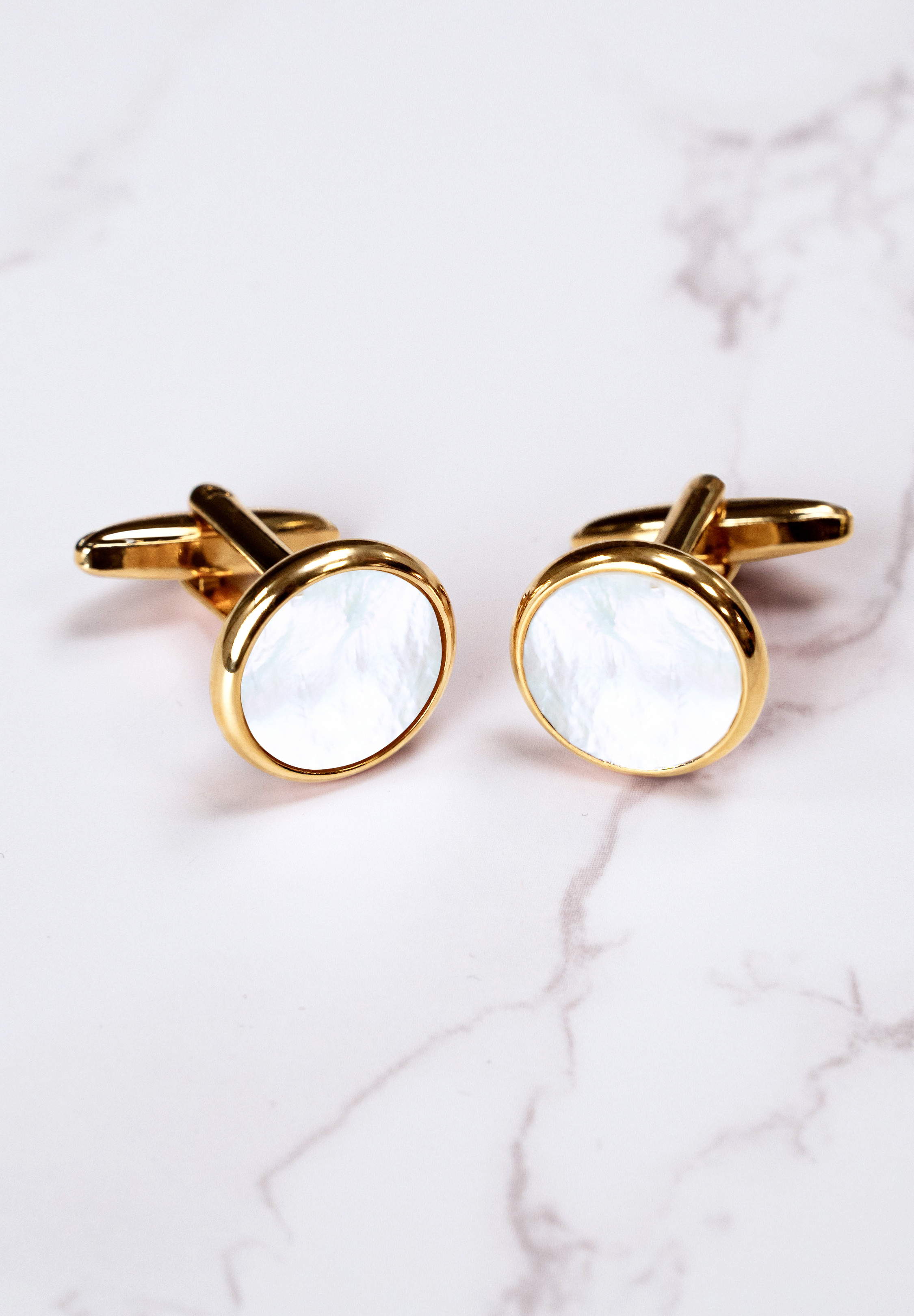 Chrisanne Clover Cufflinks with Gold Trim