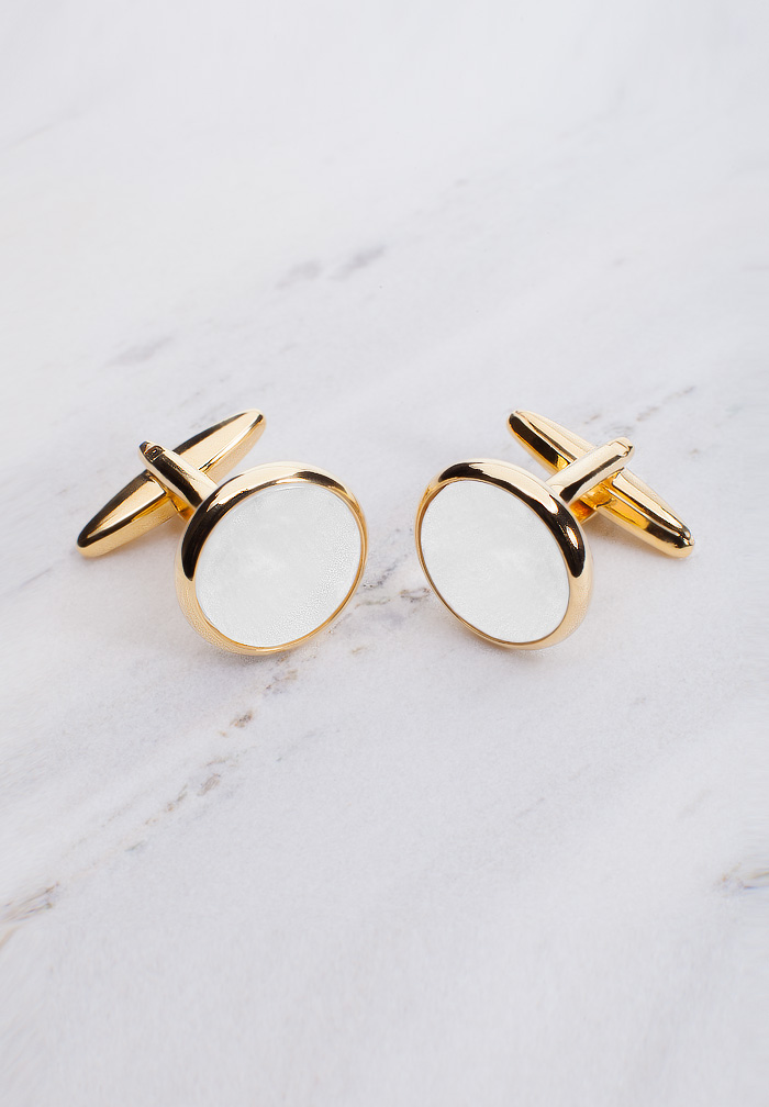 Chrisanne Clover Cufflinks with Gold Trim