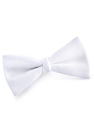 Clip Bow Tie-White