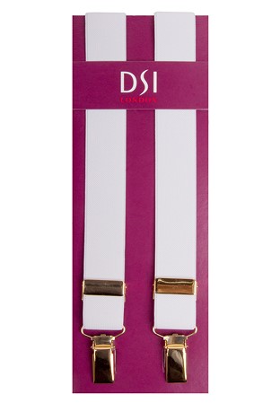 Gents Narrow Clip-on Braces 4700-White