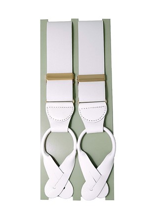 Gents Luxury Button Braces 4725-White