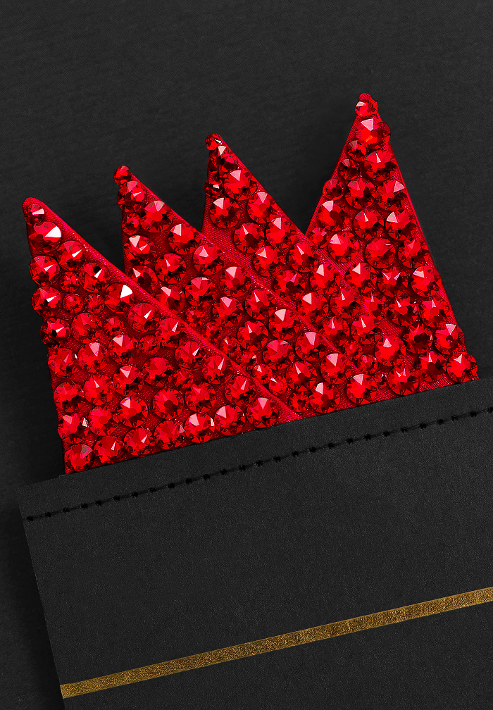 Vito Dance Crystal Pocket Square - Light Siam