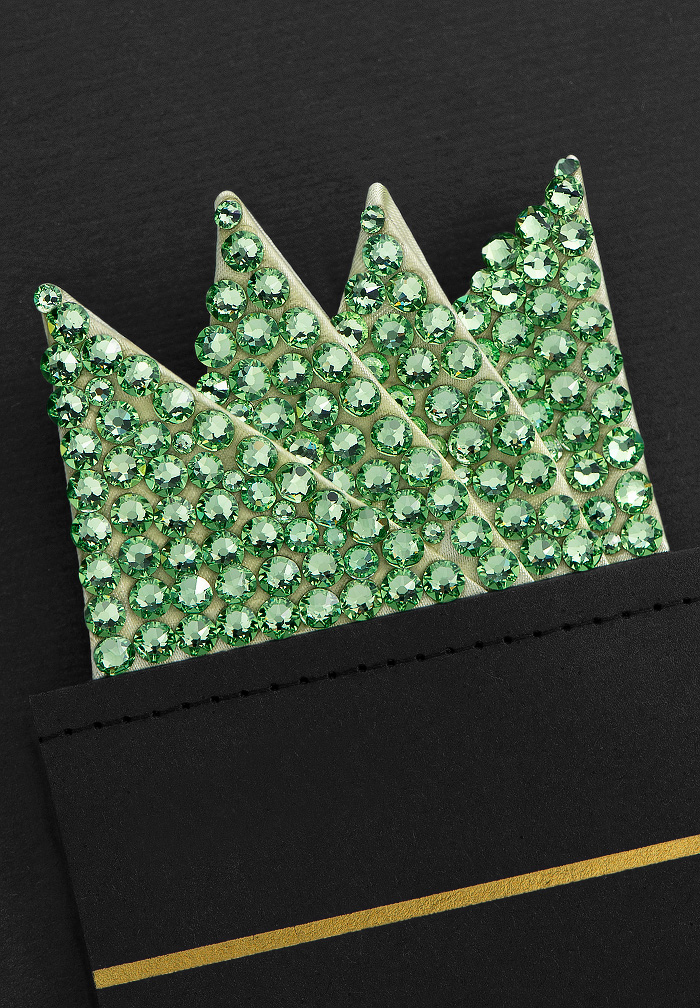 Vito Dance Crystal Pocket Square - Peridot