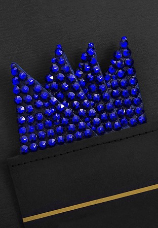 Vito Dance Rhinestone Pocket Square - Cobalt