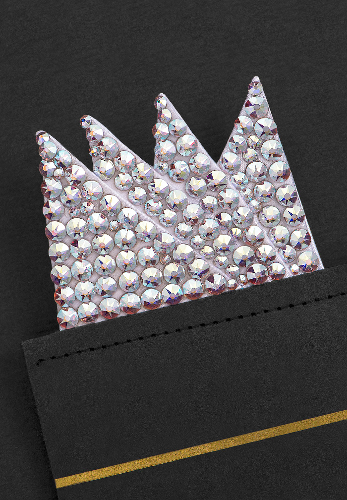 Vito Dance Rhinestone Pocket Square - Crystal AB